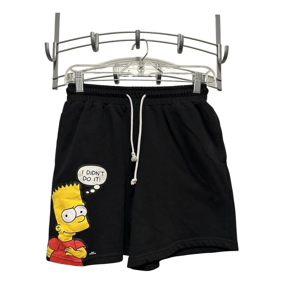 Forever 21 The Simpsons Bart Simpson‎ Shorts Womens XS Black Drawstring Fleece